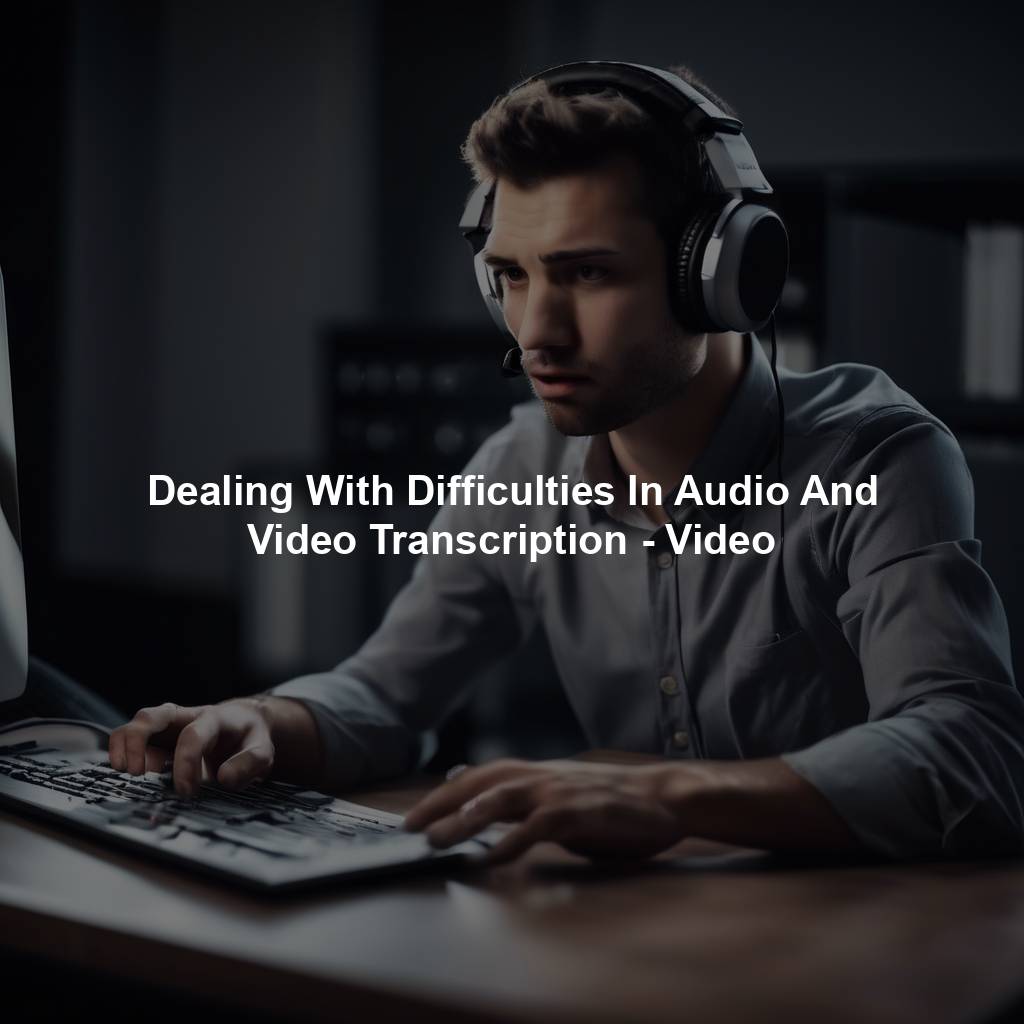 Dealing With Difficulties In Audio And Video Transcription - Video