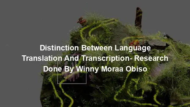 Distinction Between Language Translation And Transcription- Research Done By Winny Moraa Obiso