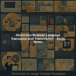Distinction Between Language Translation And Transcription - Study Notes