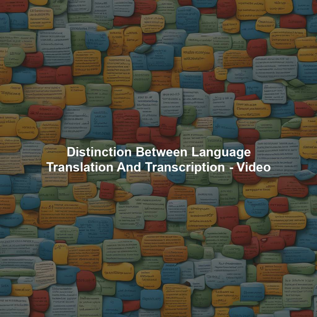 Distinction Between Language Translation And Transcription - Video