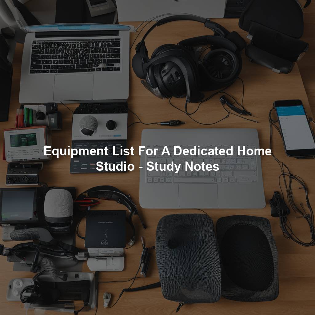 Equipment List For A Dedicated Home Studio - Study Notes