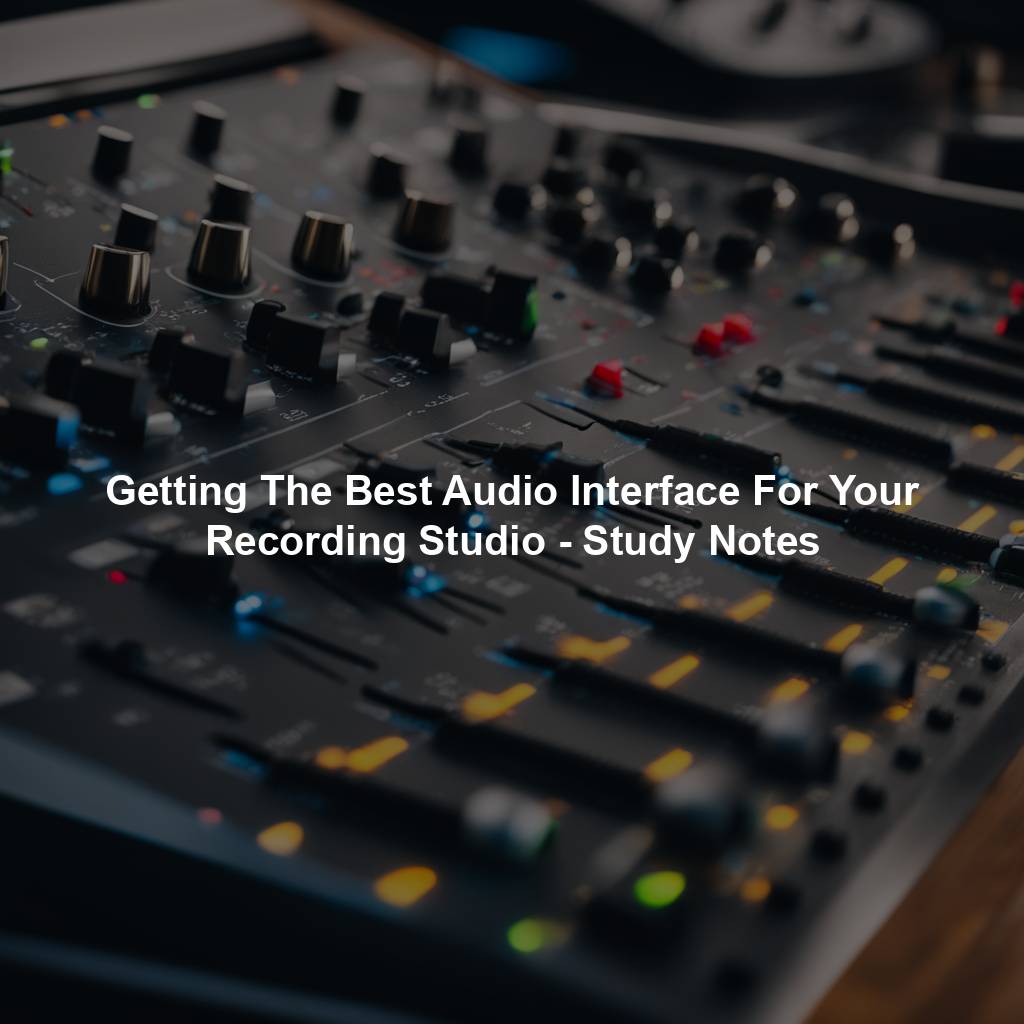 Getting The Best Audio Interface For Your Recording Studio - Study Notes