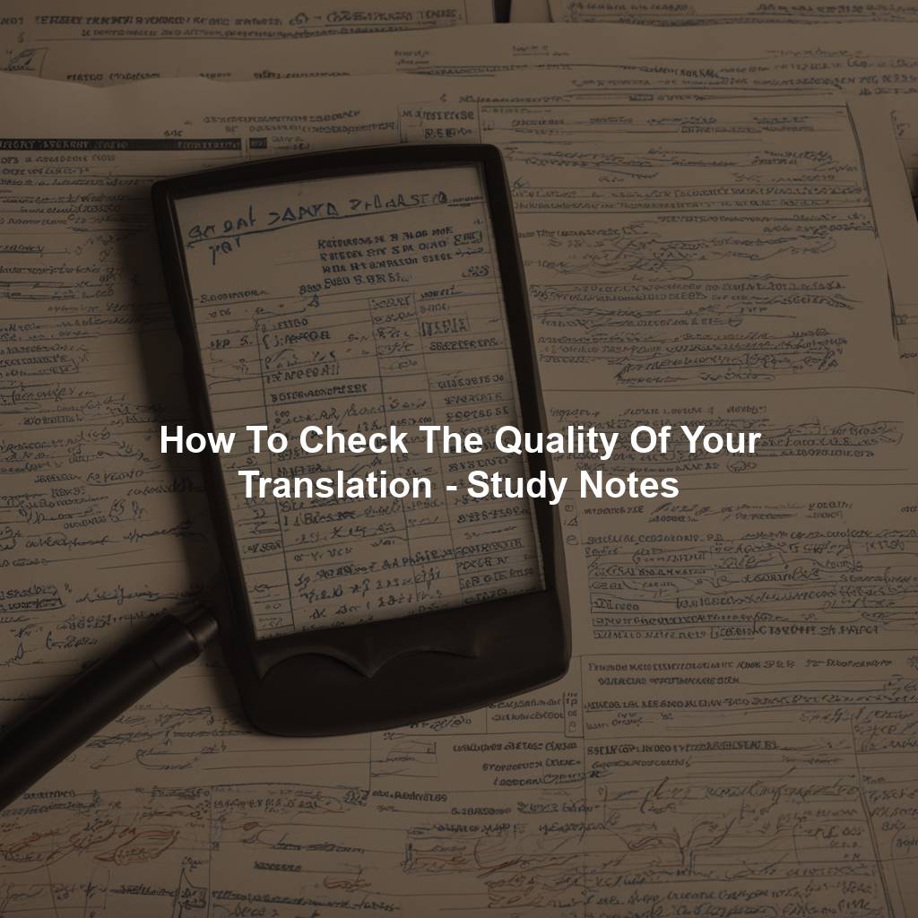 How To Check The Quality Of Your Translation - Study Notes
