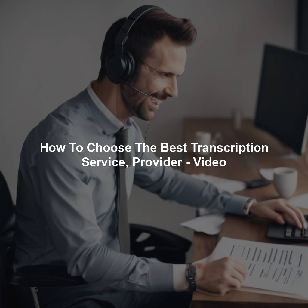 How To Choose The Best Transcription Service, Provider - Video
