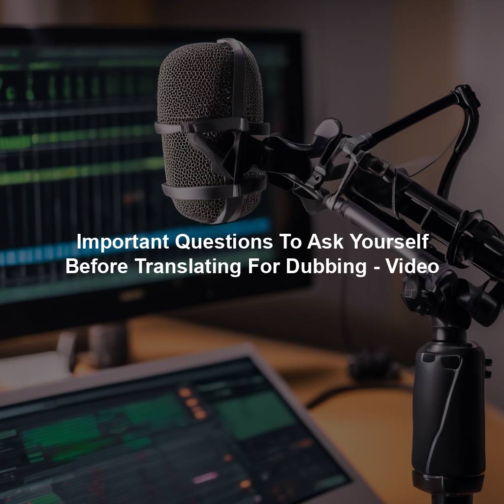 Important Questions To Ask Yourself Before Translating For Dubbing - Video