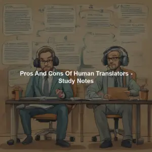 Pros And Cons Of Human Translators - Study Notes