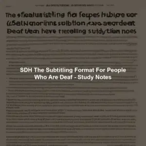 SDH The Subtitling Format For People Who Are Deaf - Study Notes