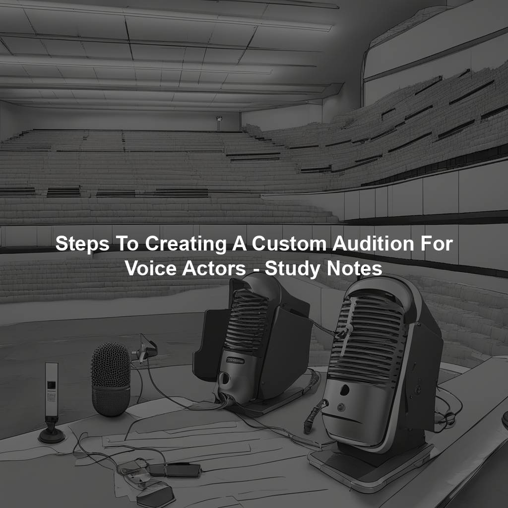 Steps To Creating A Custom Audition For Voice Actors - Study Notes