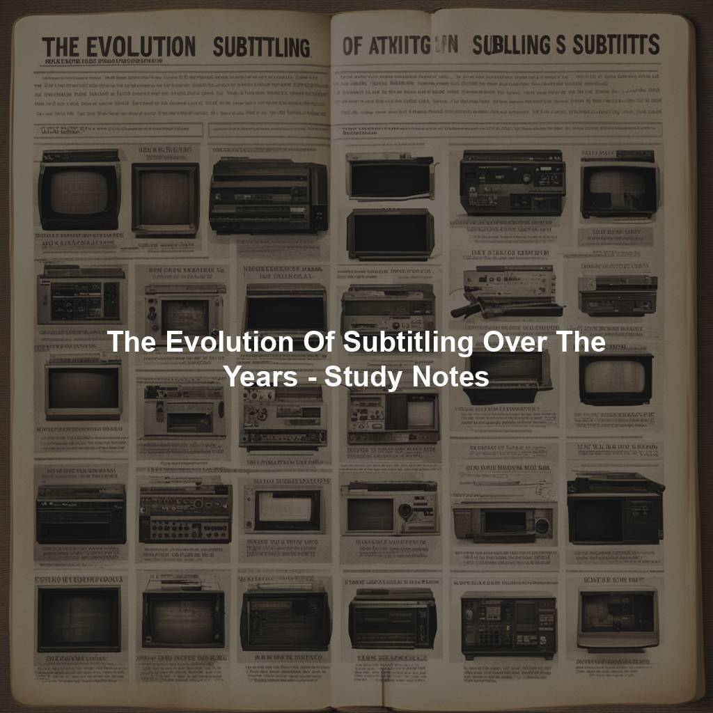 The Evolution Of Subtitling Over The Years - Study Notes