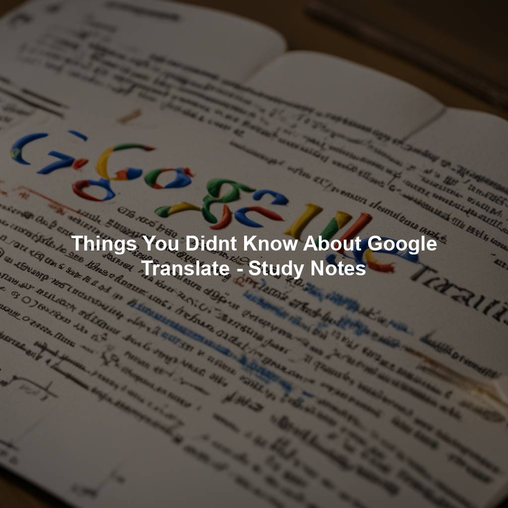 Things You Didnt Know About Google Translate - Study Notes