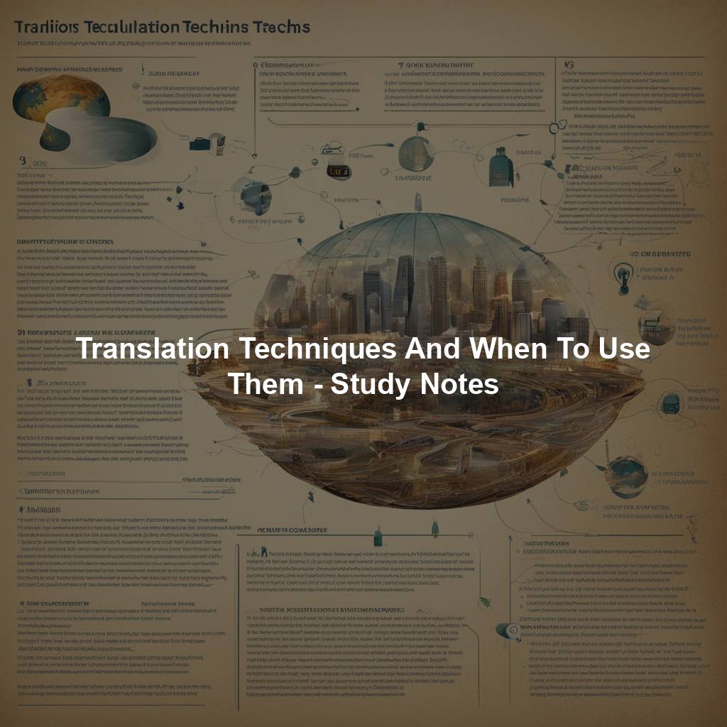 Translation Techniques And When To Use Them - Study Notes