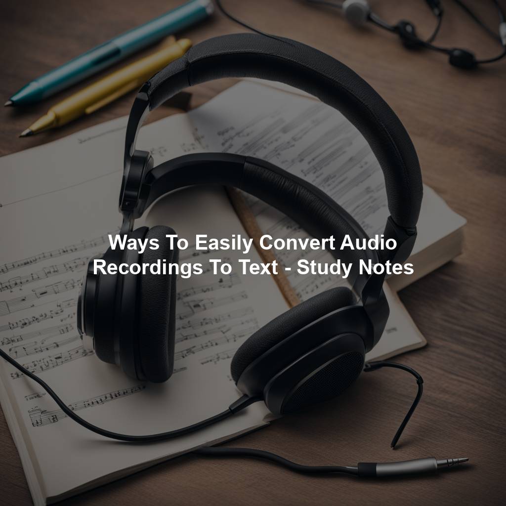 Ways To Easily Convert Audio Recordings To Text - Study Notes