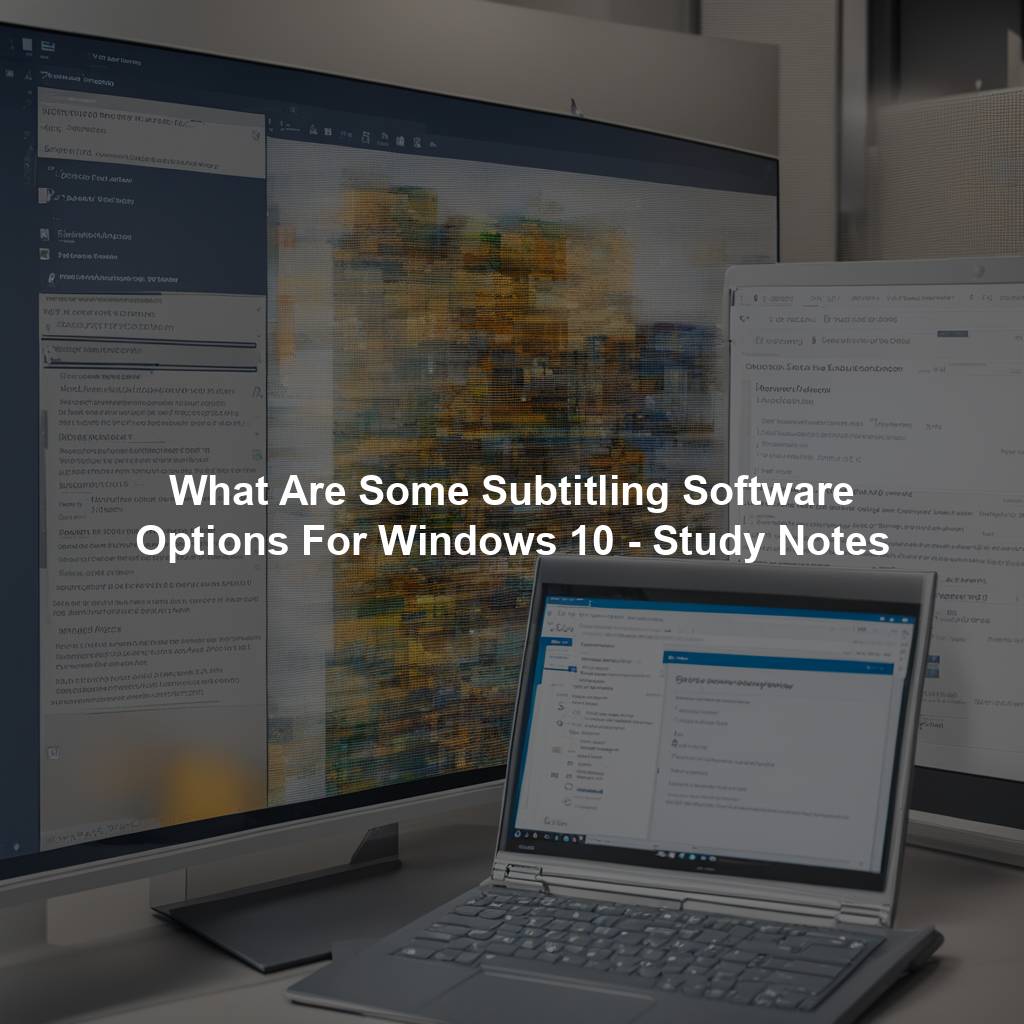 What Are Some Subtitling Software Options For Windows 10 - Study Notes