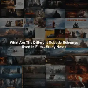 What Are The Different Subtitle Schemes Used In Film - Study Notes