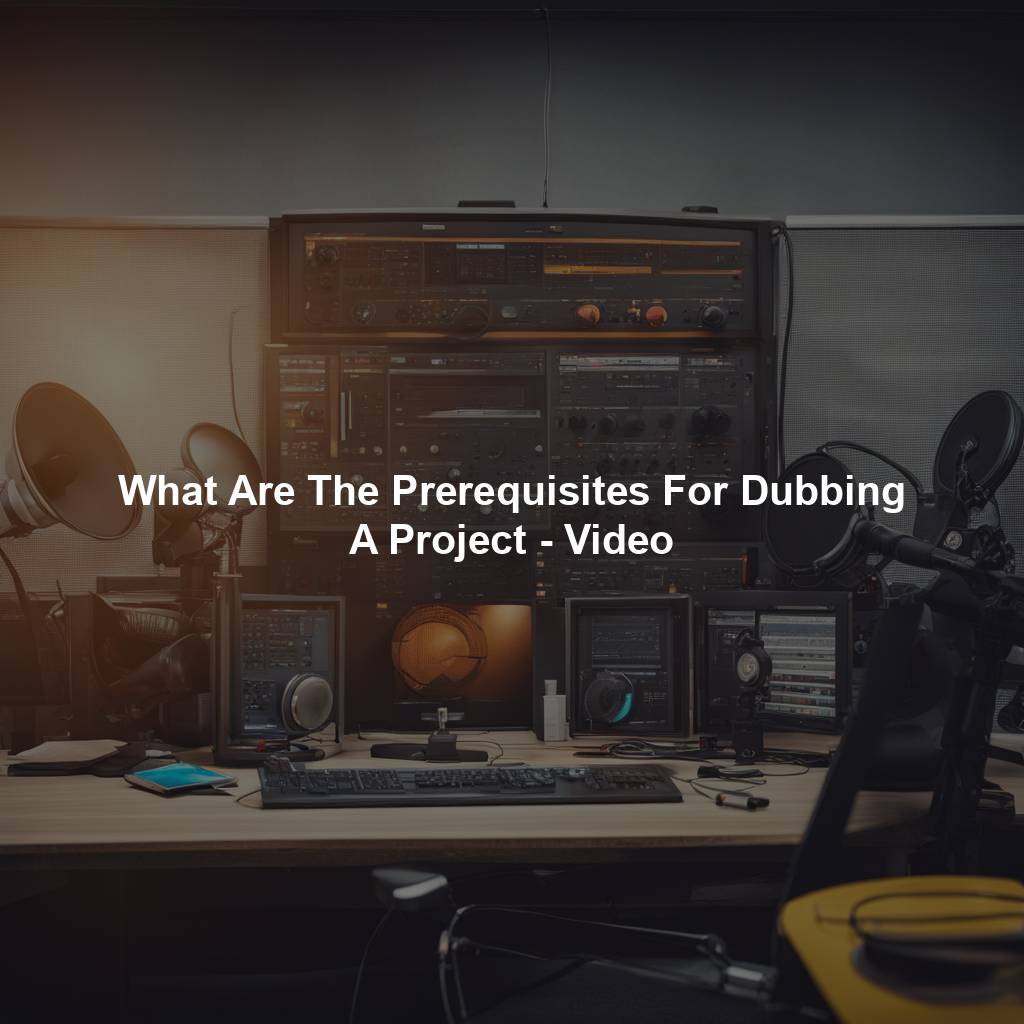 What Are The Prerequisites For Dubbing A Project - Video