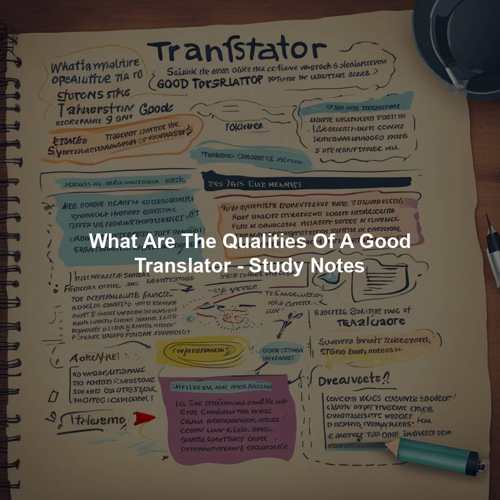 What Are The Qualities Of A Good Translator - Study Notes