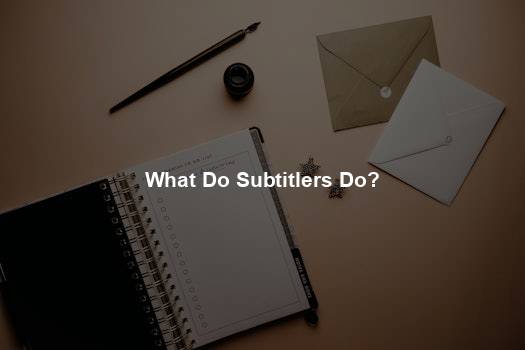 What Do Subtitlers Do?