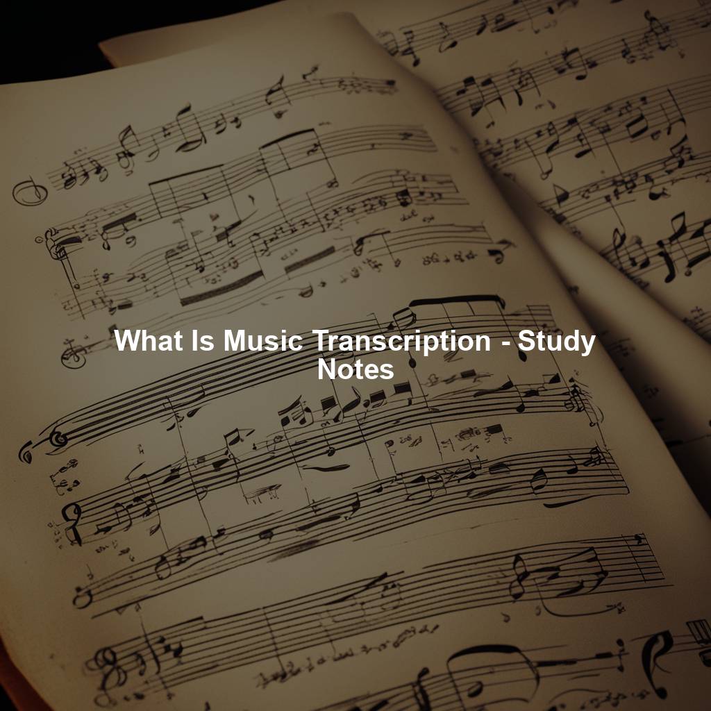 What Is Music Transcription - Study Notes