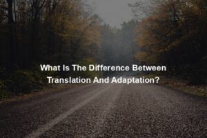 What Is The Difference Between Translation And Adaptation?