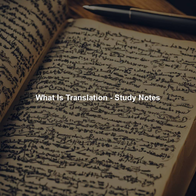 What Is Translation – Study Notes – DubbingKing