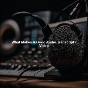 What Makes A Good Audio Transcript - Video