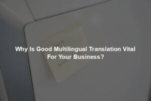 Why Is Good Multilingual Translation Vital For Your Business?