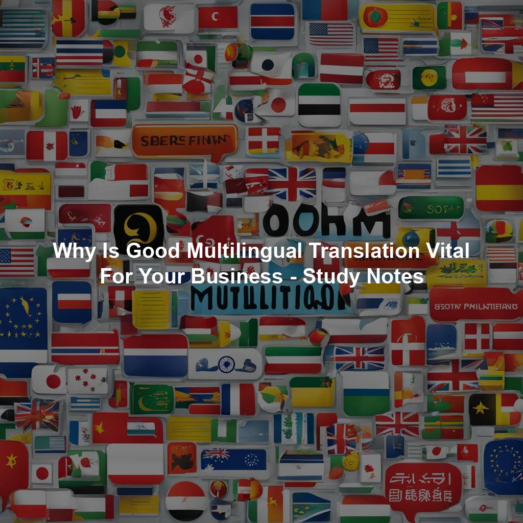 Why Is Good Multilingual Translation Vital For Your Business - Study Notes