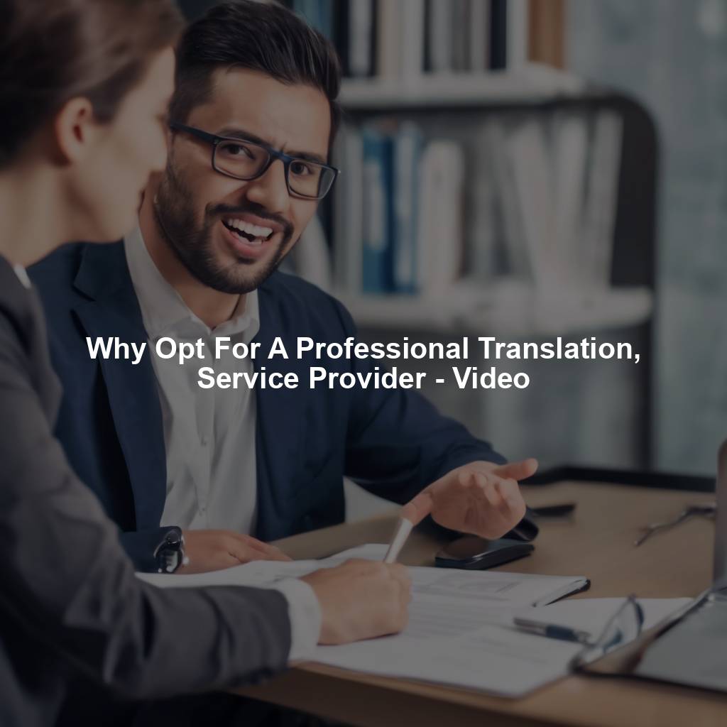 Why Opt For A Professional Translation, Service Provider - Video